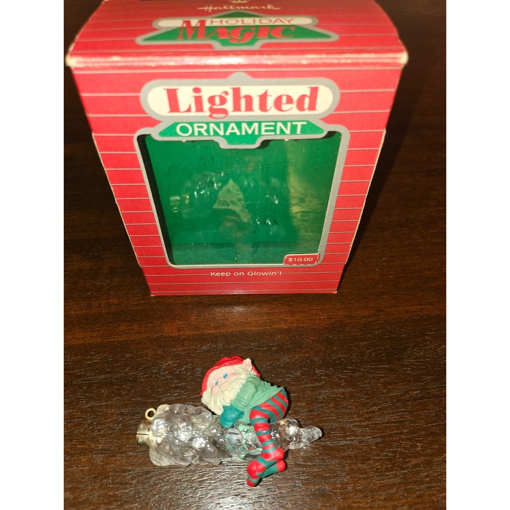 HALLMARK KEEP ON GLOWIN‎ 1986 MAGIC CHRISTMAS LIGHTED ORNAMENTS ICICLE ELF